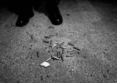 The National Police found a bunch of Bullets after a shooting in San Pedro Sula downtown.